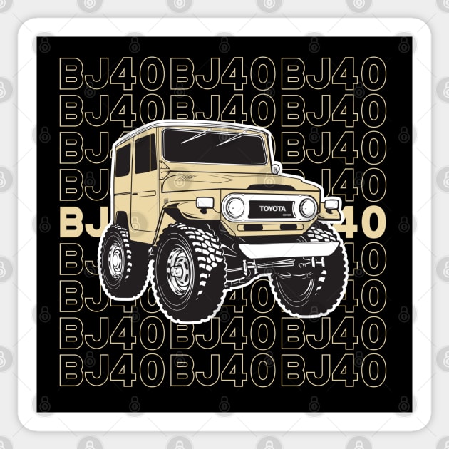 BJ40 Stacked Tan Sticker by Bulloch Speed Shop